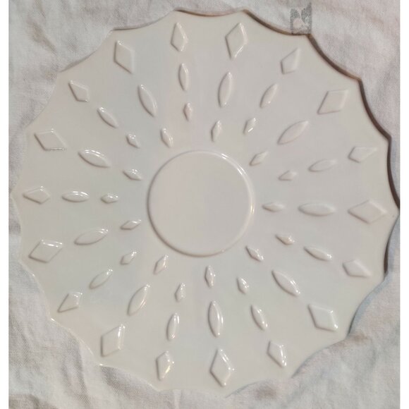 IKEA Ceramic Sun Burst Pillar Candle Tea Light Holder Decor Plate White 10" - Picture 1 of 3